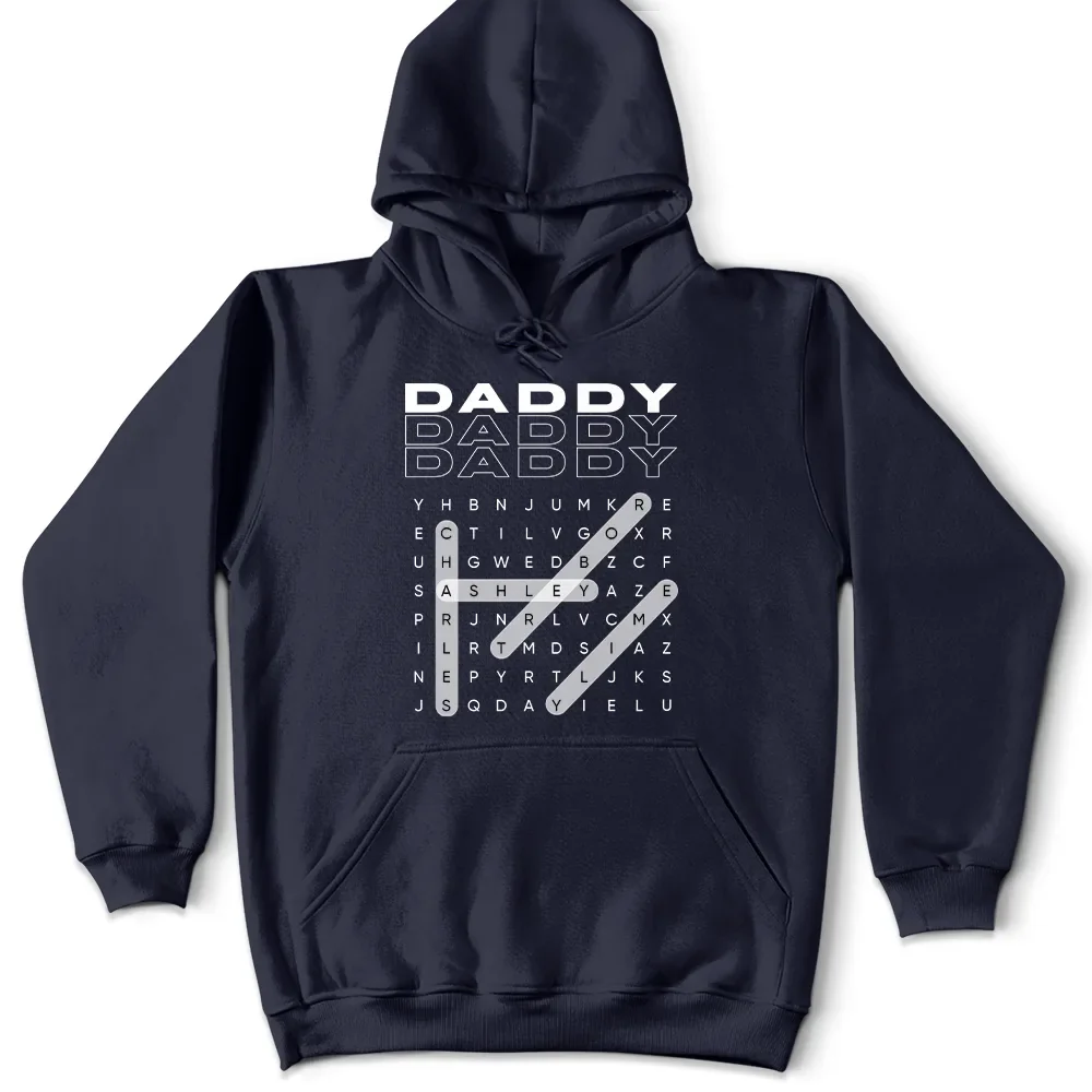 Word Search Puzzle Daddy Grandpa - Personalized T Shirt - Image 5