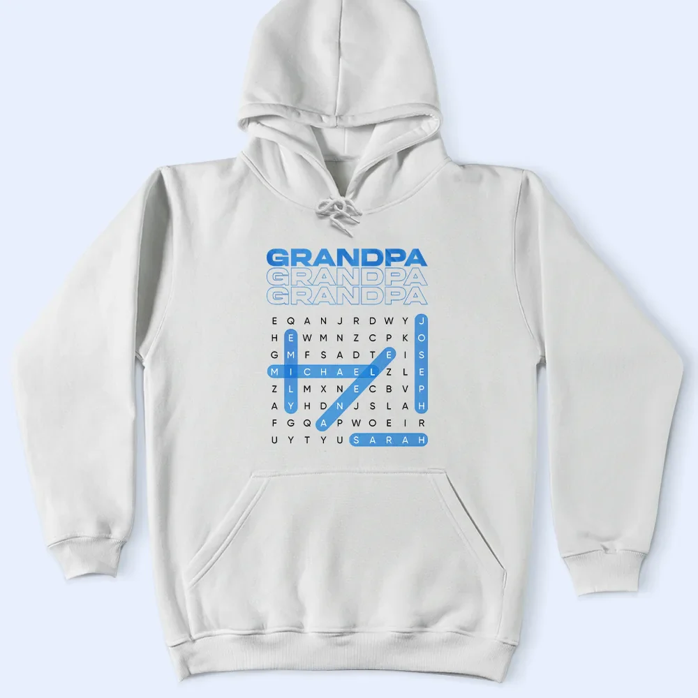 Word Search Puzzle Daddy Grandpa - Personalized T Shirt - Image 6