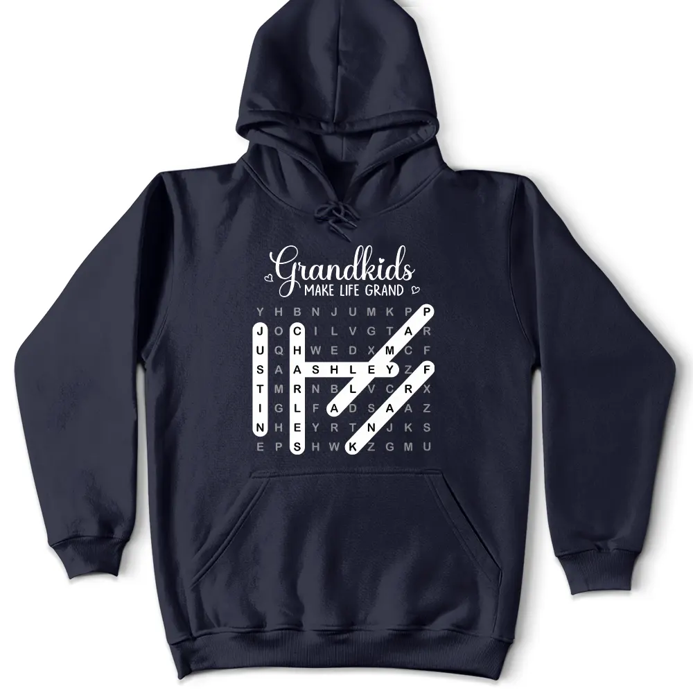 Word Search Puzzle Grandkids Make Life Grand - Personalized T Shirt - Image 5