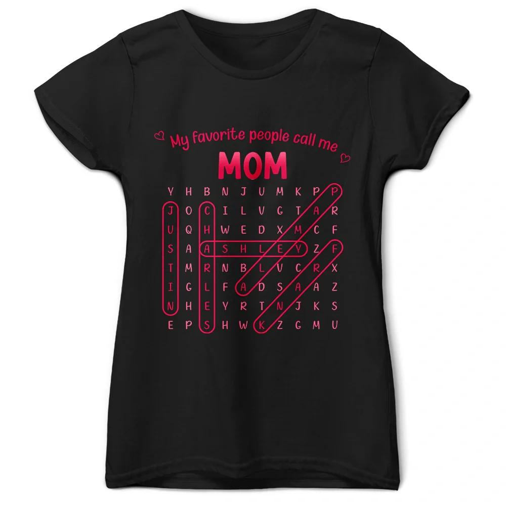 Word Search Puzzle Grandma Abuela My Favorite People Call Me - Personalized T Shirt - Image 5