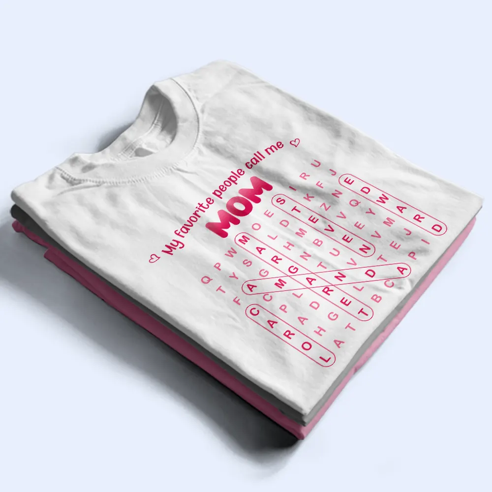 Word Search Puzzle My Favorite People Call Me Grandma Mom - Personalized T Shirt - Image 2