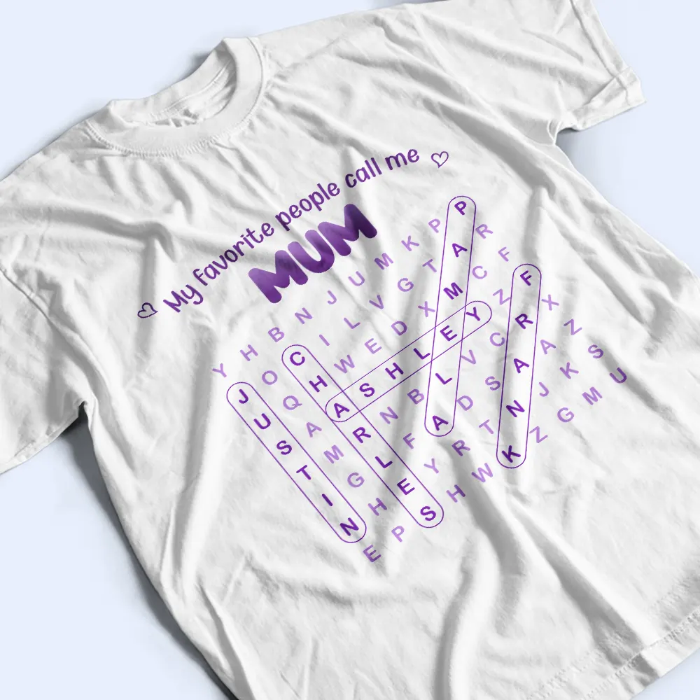Word Search Puzzle My Favorite People Call Me Grandma Mom - Personalized T Shirt - Image 3