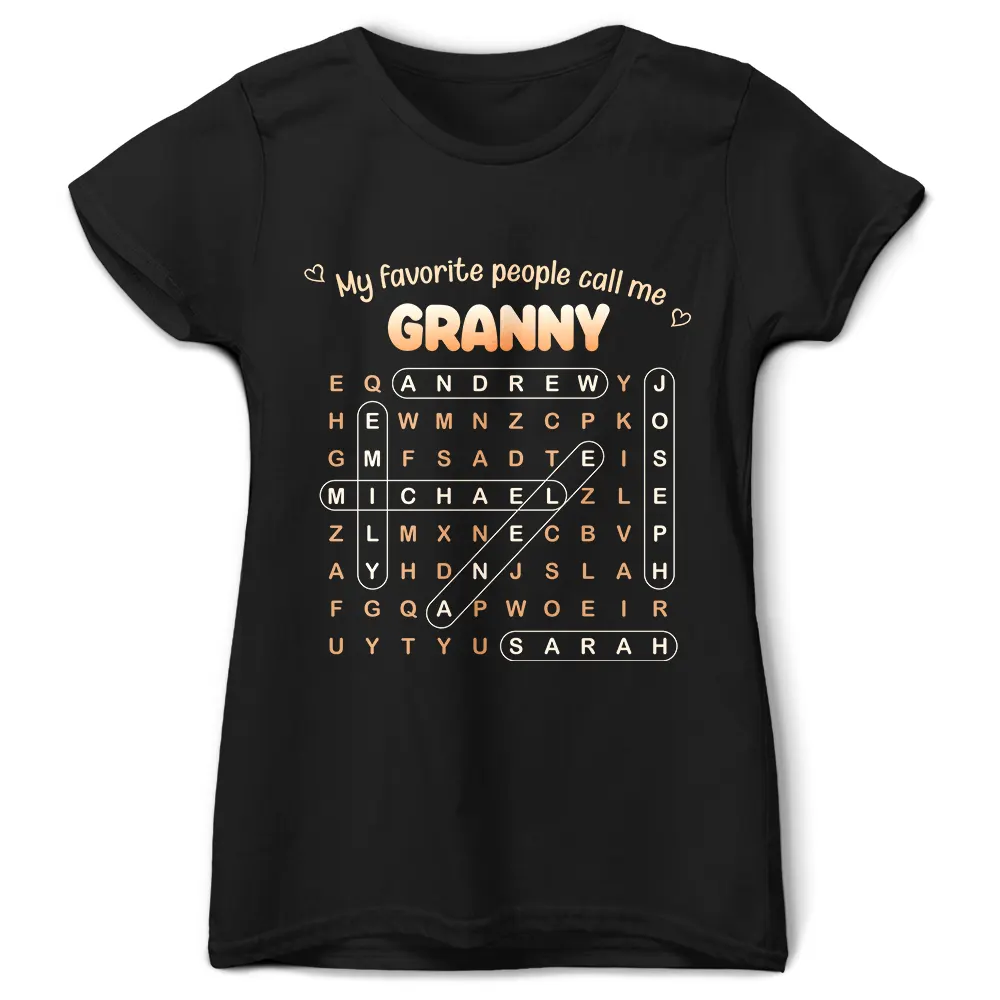Word Search Puzzle My Favorite People Call Me Grandma Mom - Personalized T Shirt - Image 4