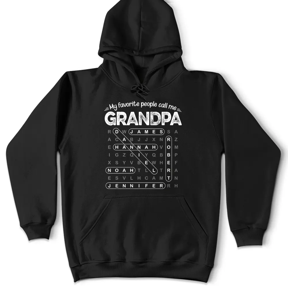 Word Search Puzzle My Favorite People Call Me Grandpa Dad - Personalized T Shirt - Image 5