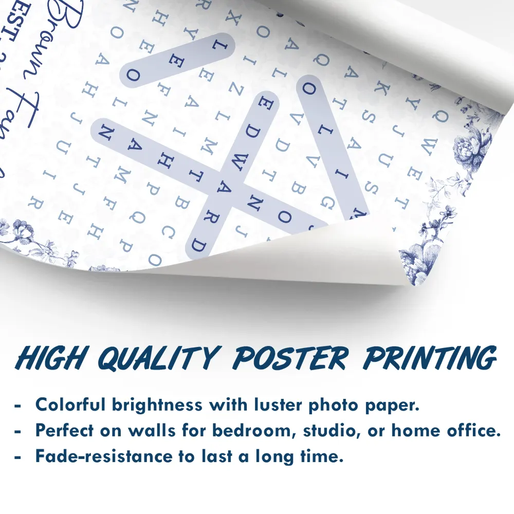 Word Search Puzzle Our Family Toile De Jouy - Personalized Poster - Image 5