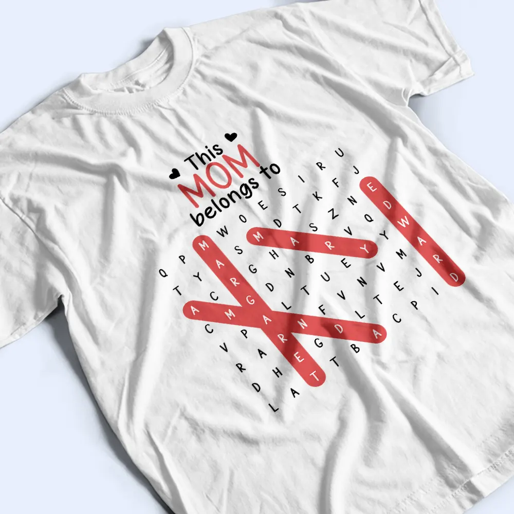 Word Search Puzzle This Grandpa Grandma Belongs To Kids - Personalized T Shirt - Image 3