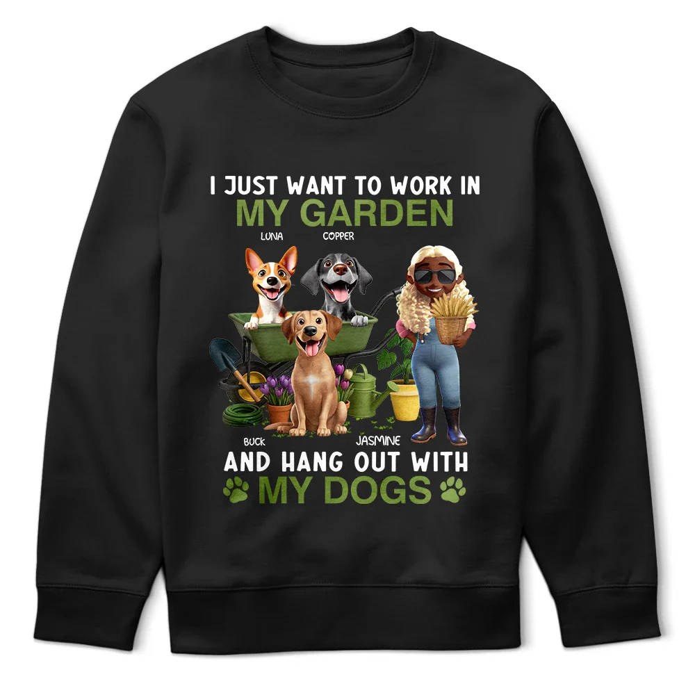 Work In My Garden And Hang Out With My Dogs - Personalized T Shirt - Image 5