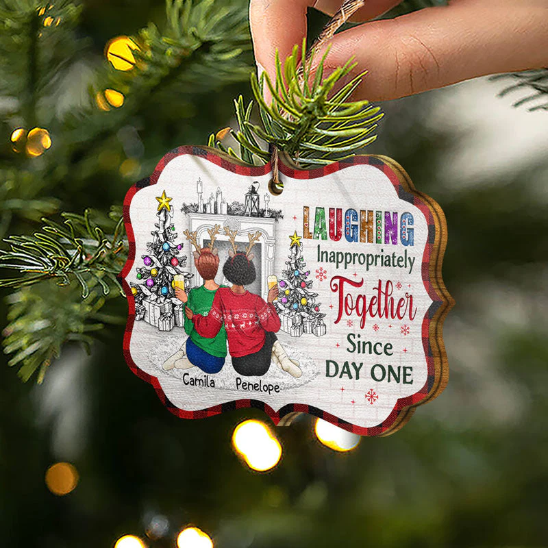 Work Made Us Colleagues But Our Potty Mouths - Christmas Gift For Best Friends And Colleagues - Personalized Wooden Ornament - Image 2
