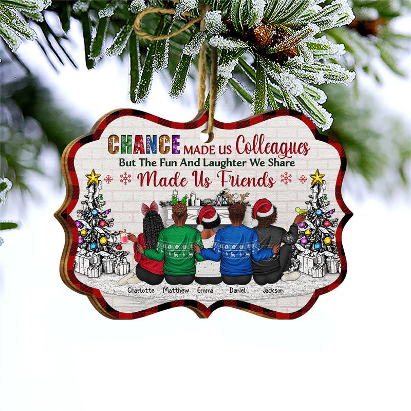 Work Made Us Colleagues But Our Potty Mouths - Christmas Gift For Best Friends And Colleagues - Personalized Wooden Ornament - Image 3