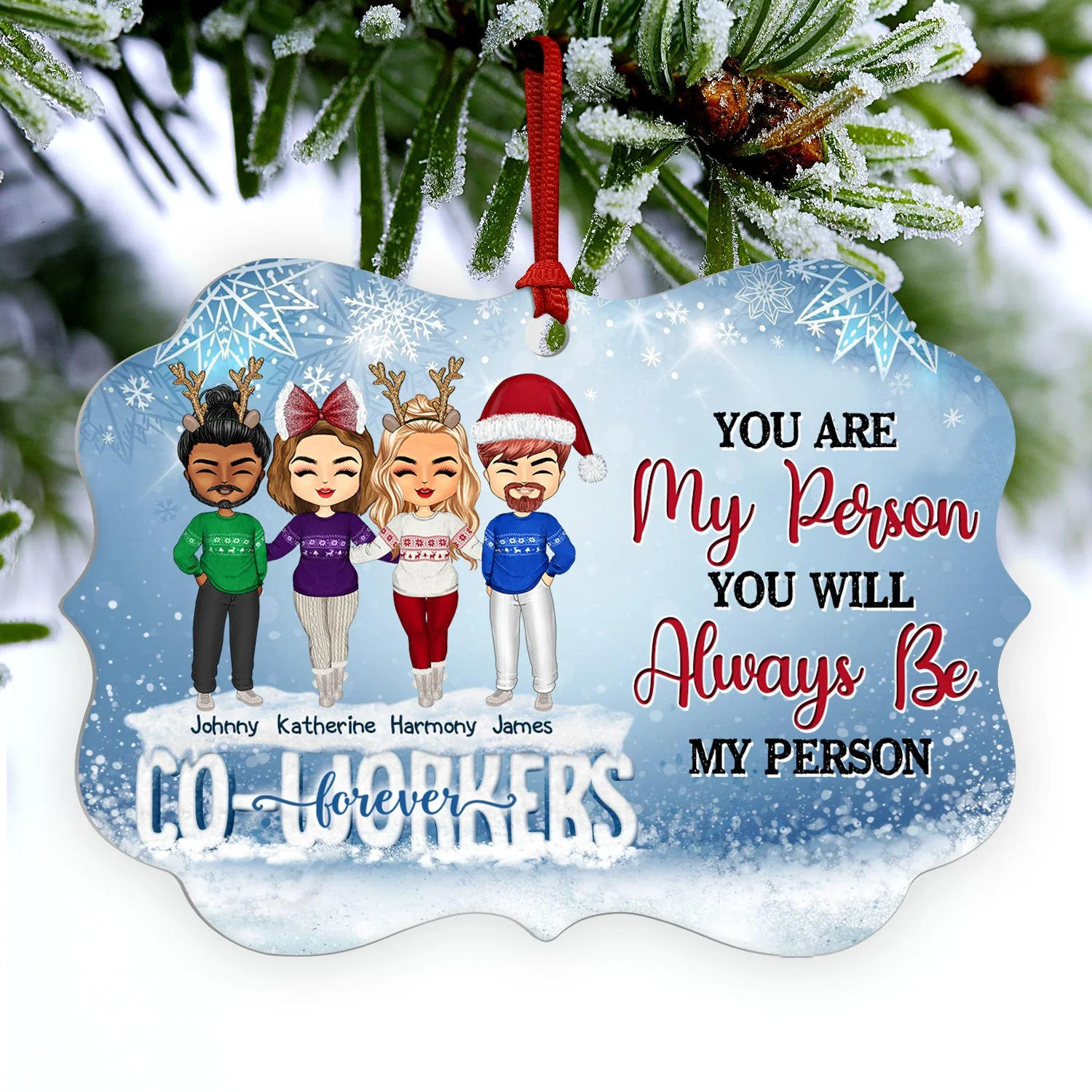Work Made Us Colleagues But Our Potty Mouths - Christmas Gift For Co-worker And BFF - Personalized Custom Aluminum Ornament - Image 3