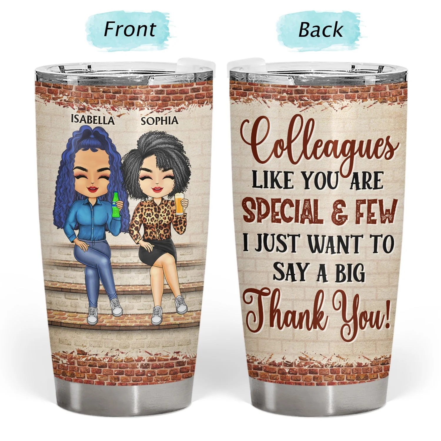 Work Made Us Colleagues But Our Potty Mouths & Inappropriate Conversations Coworker Bestie - Gifts For Colleagues - Personalized Custom Tumbler - Image 3