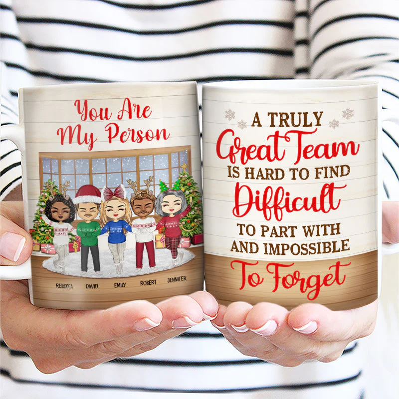 Work Made Us Colleagues - Christmas Gift For Co-worker And BFF - Personalized Custom White Edge-to-Edge Mug - Image 2