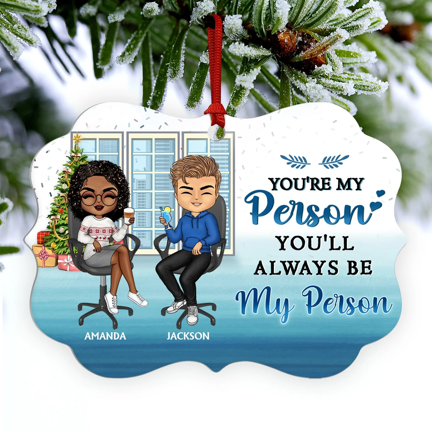 Work Made Us Colleagues - Christmas Gift For Co-workers And Best Friends - Personalized Custom Aluminum Ornament - Image 3