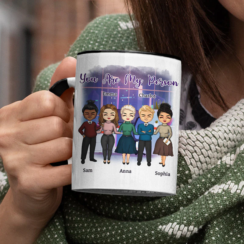 Work Made Us Colleagues Friends - BFF Bestie Gift - Personalized Custom Accent Mug - Image 3