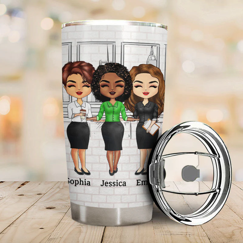 Work Made Us Colleagues Office Worker Best Friends - Bestie BFF Gift - Personalized Custom Tumbler - Image 2