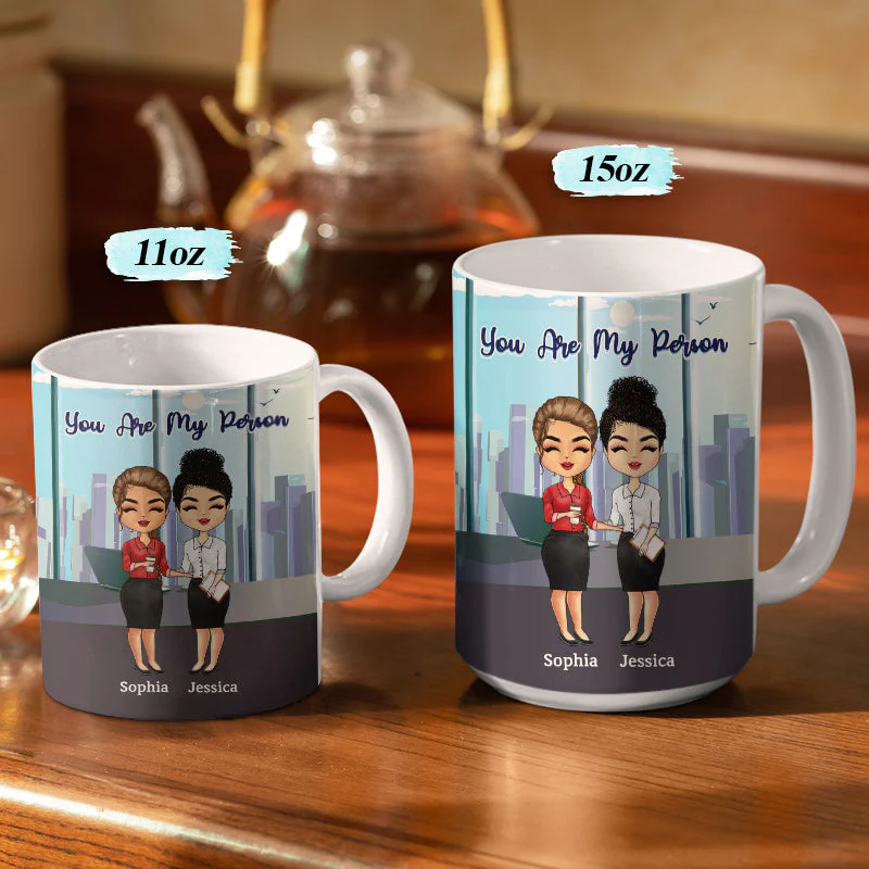 Work Made Us Colleagues Office Worker - BFF Bestie Gift - Personalized Custom White Edge-To-Edge Mug - Image 3