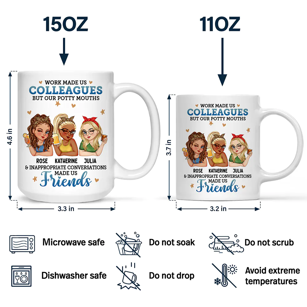 Work Made Us Colleagues - Personalized Mug - Image 4
