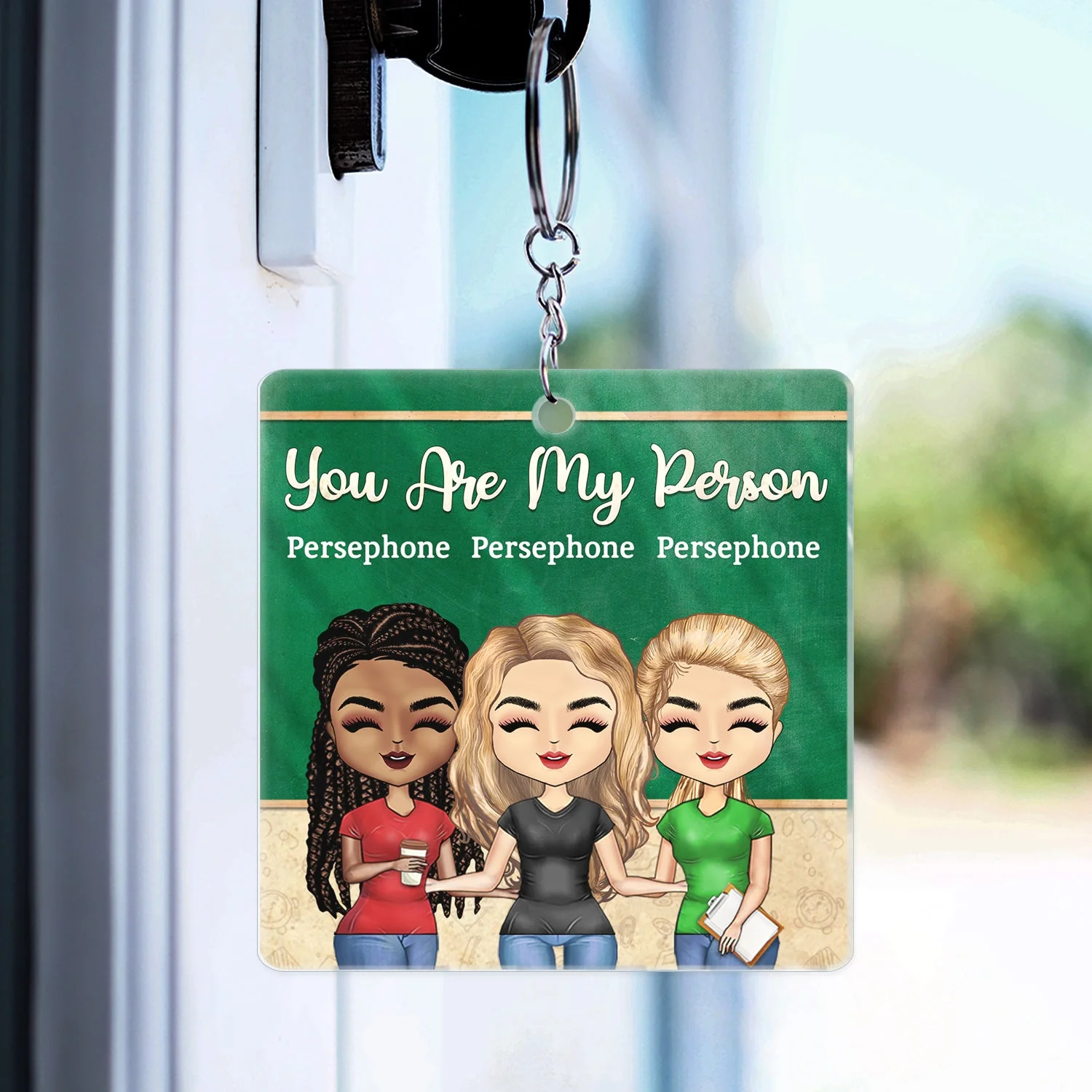 Work Made Us Colleagues Teacher - Birthday, Funny Gifts For Co-workers, Friends, Soul Sisters, Besties, BFF - Personalized Custom Acrylic Keychain - Image 3