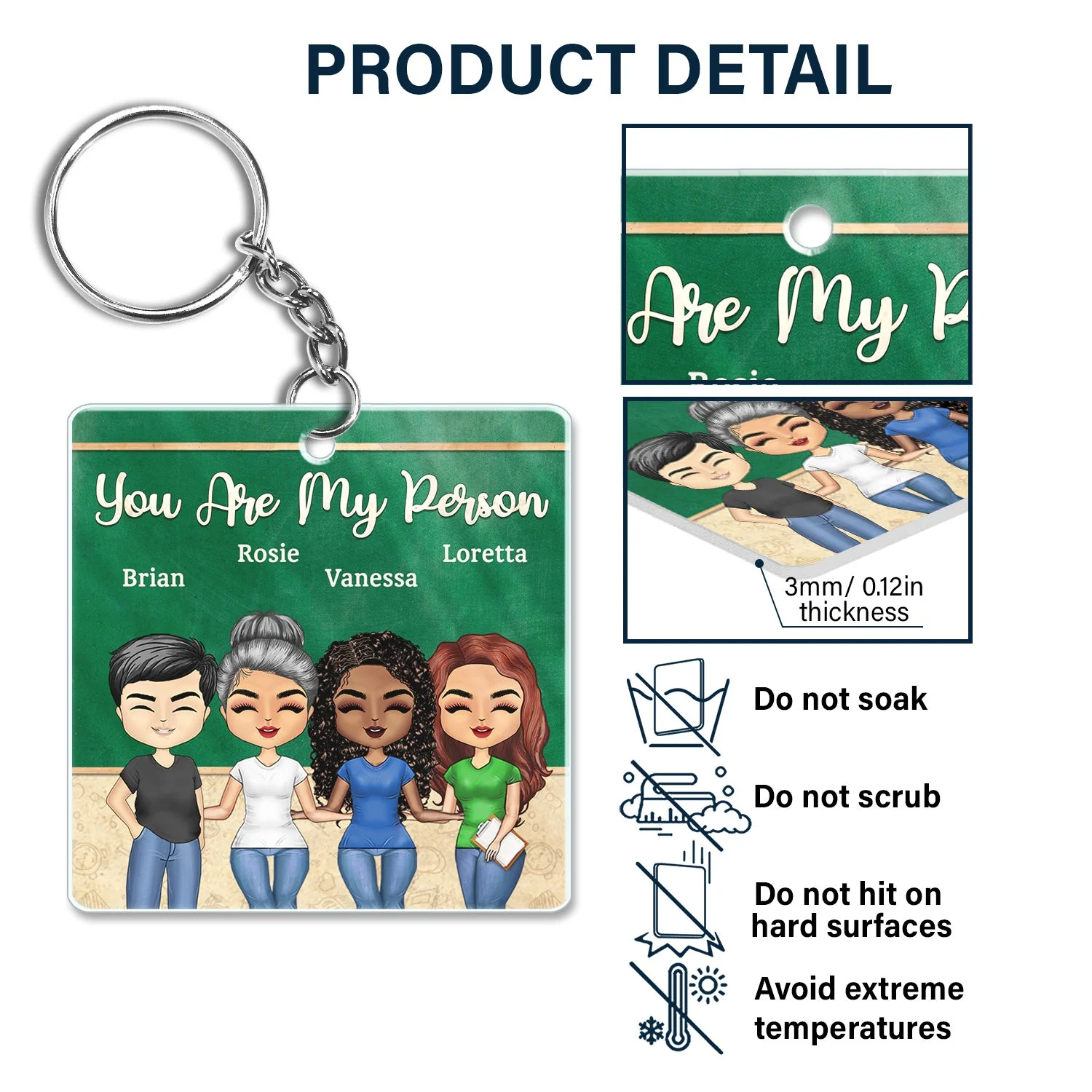 Work Made Us Colleagues Teacher - Birthday, Funny Gifts For Co-workers, Friends, Soul Sisters, Besties, BFF - Personalized Custom Acrylic Keychain - Image 5