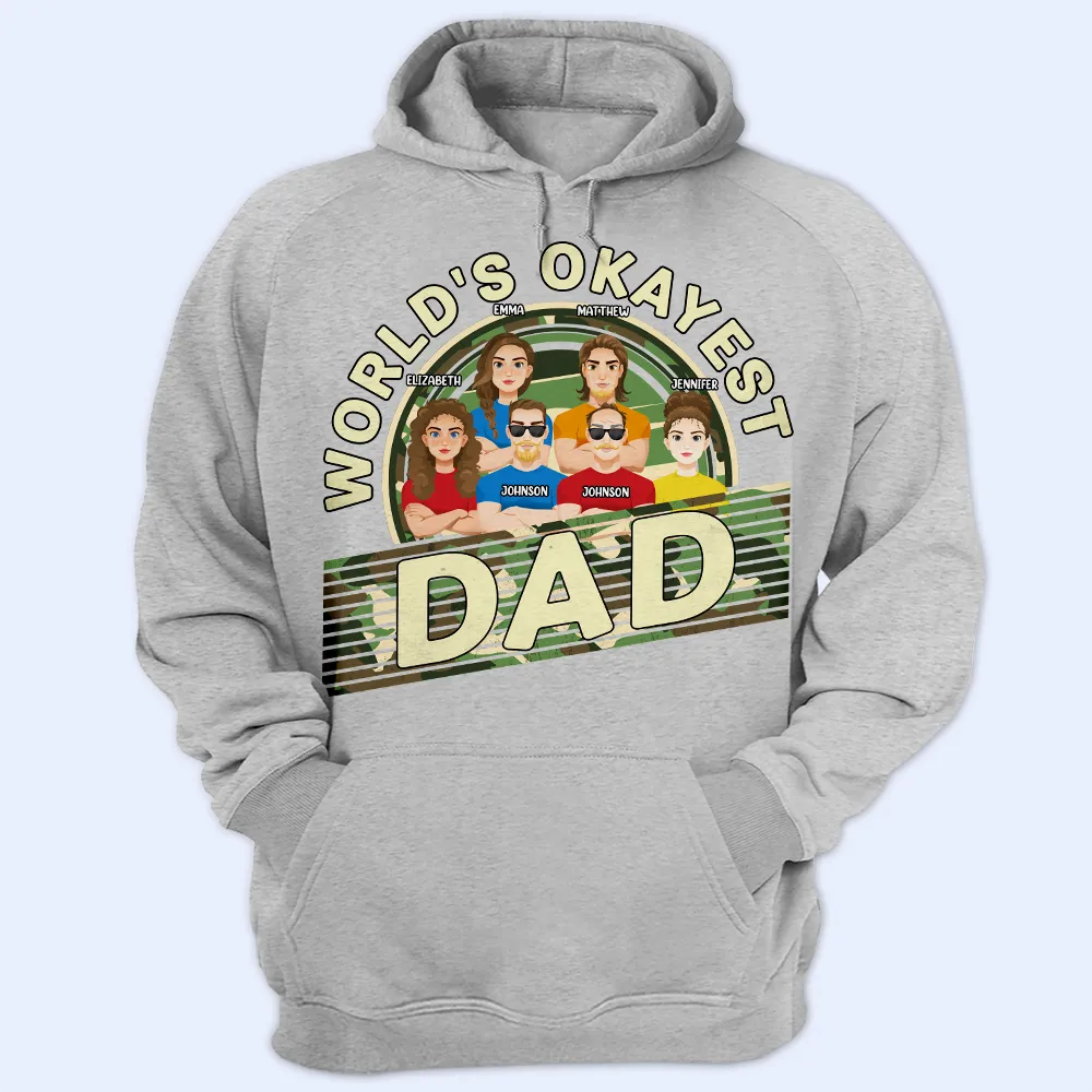 World Okayest Dad - Personalized T Shirt - Image 4