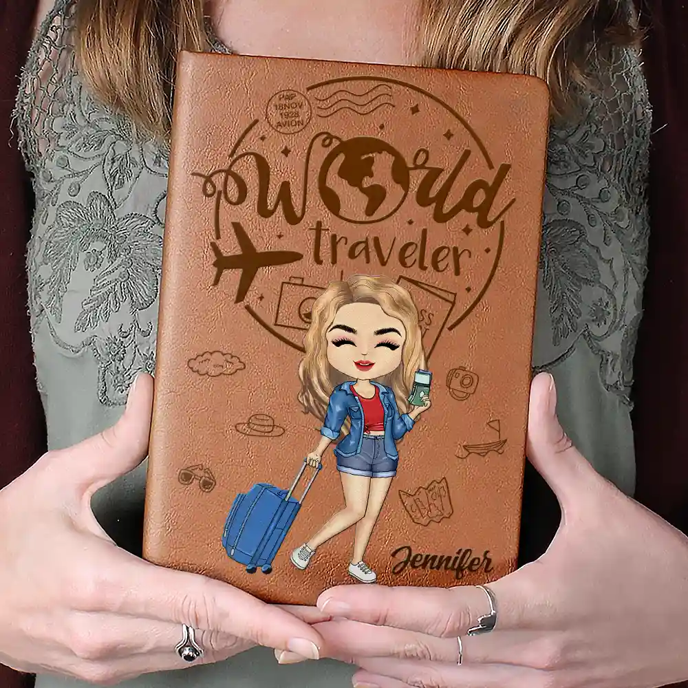 World Traveler - Personalized Leather Journal - Image 4