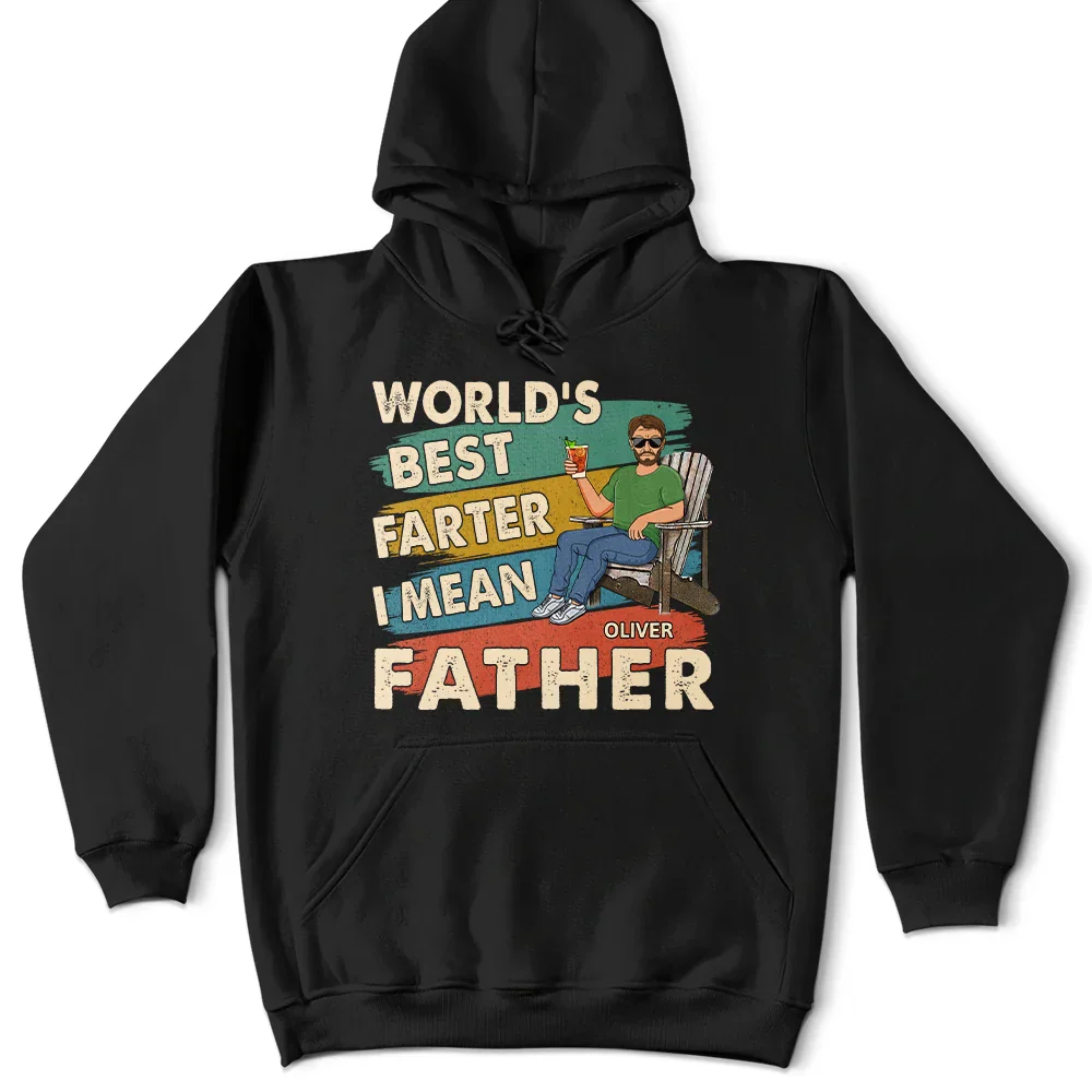 World's Best Farter I Mean Father Funny Dad - Personalized T Shirt - Image 4