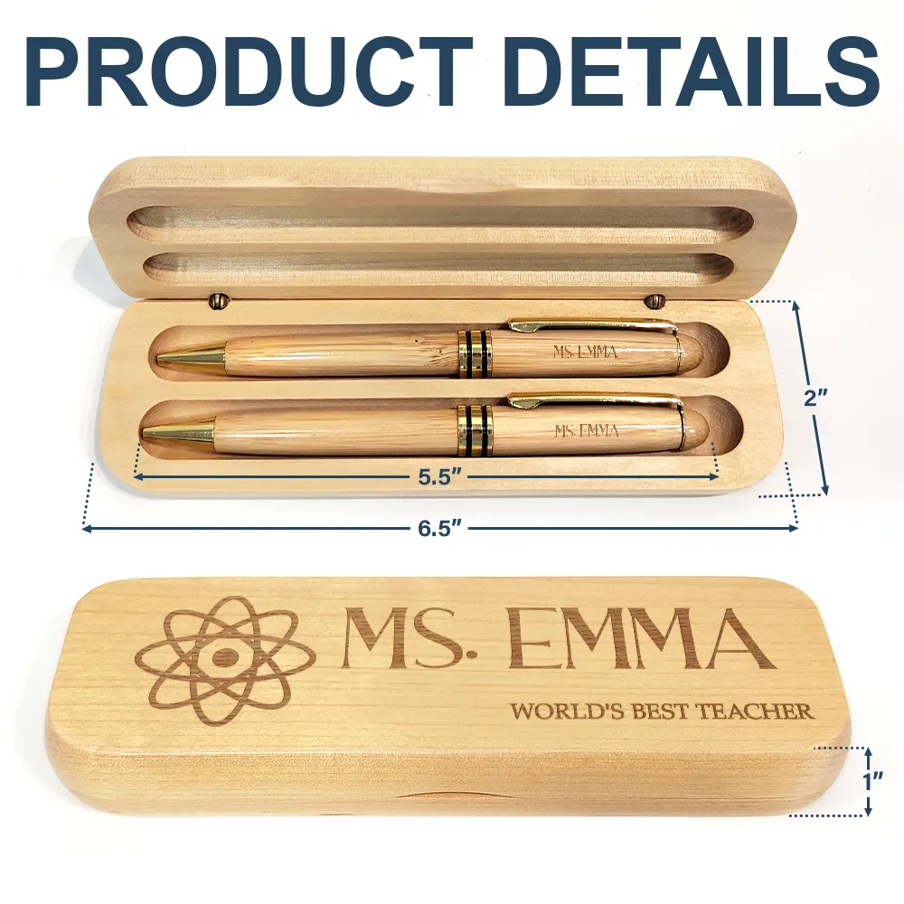 World's Best Teacher - Personalized Wooden Pen Set - Image 6