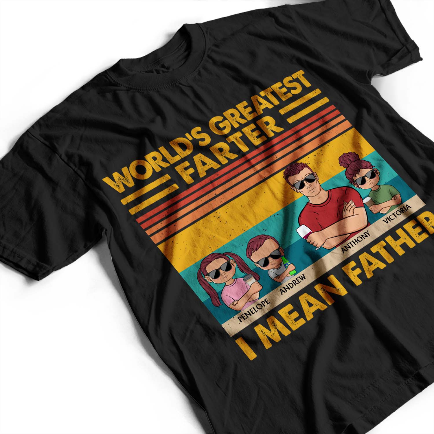 World's Greatest Farter I Mean Father - Funny, Birthday Gift For Father, Husband - Personalized Custom T Shirt - Image 3