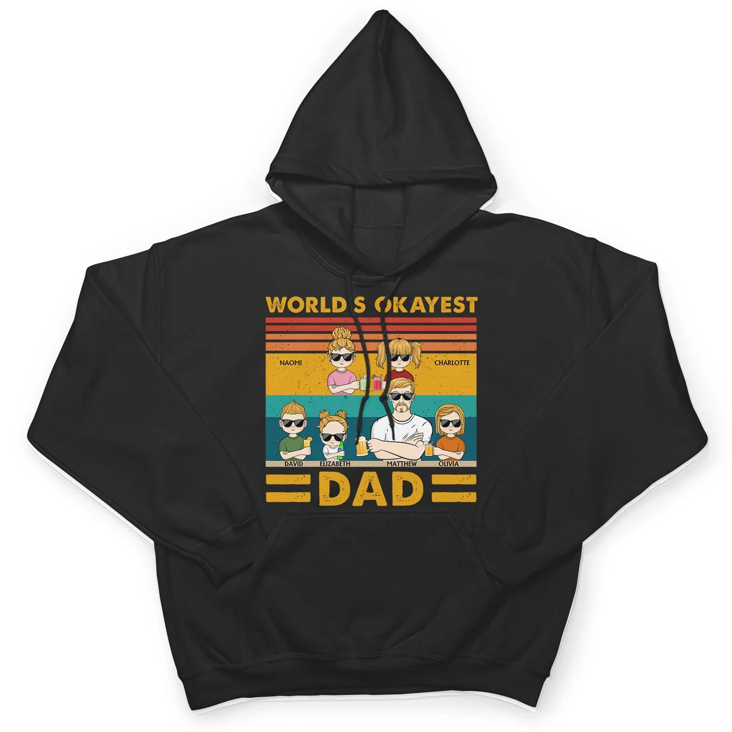 World's Okayest Dad - Funny, Birthday Gift For Father, Husband - Personalized Custom T Shirt - Image 4