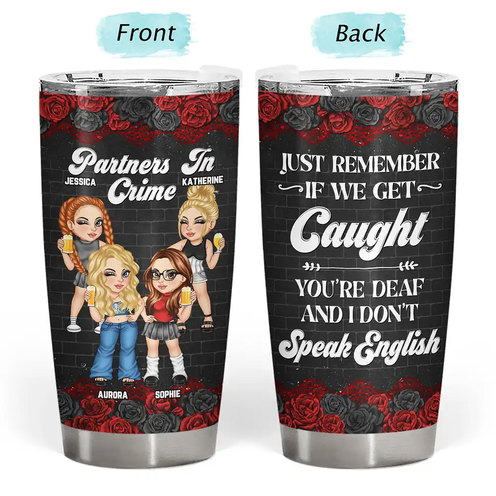 Y2K Bestie Partners In Crime - Personalized Tumbler - Image 3