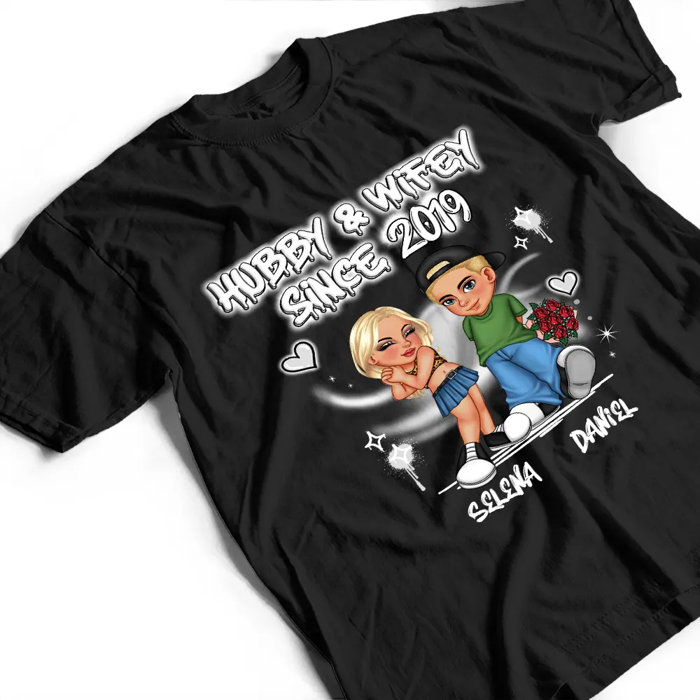 Y2K Cartoon Chibi Couple Together Annoying Each Other Since - Personalized T Shirt - Image 3
