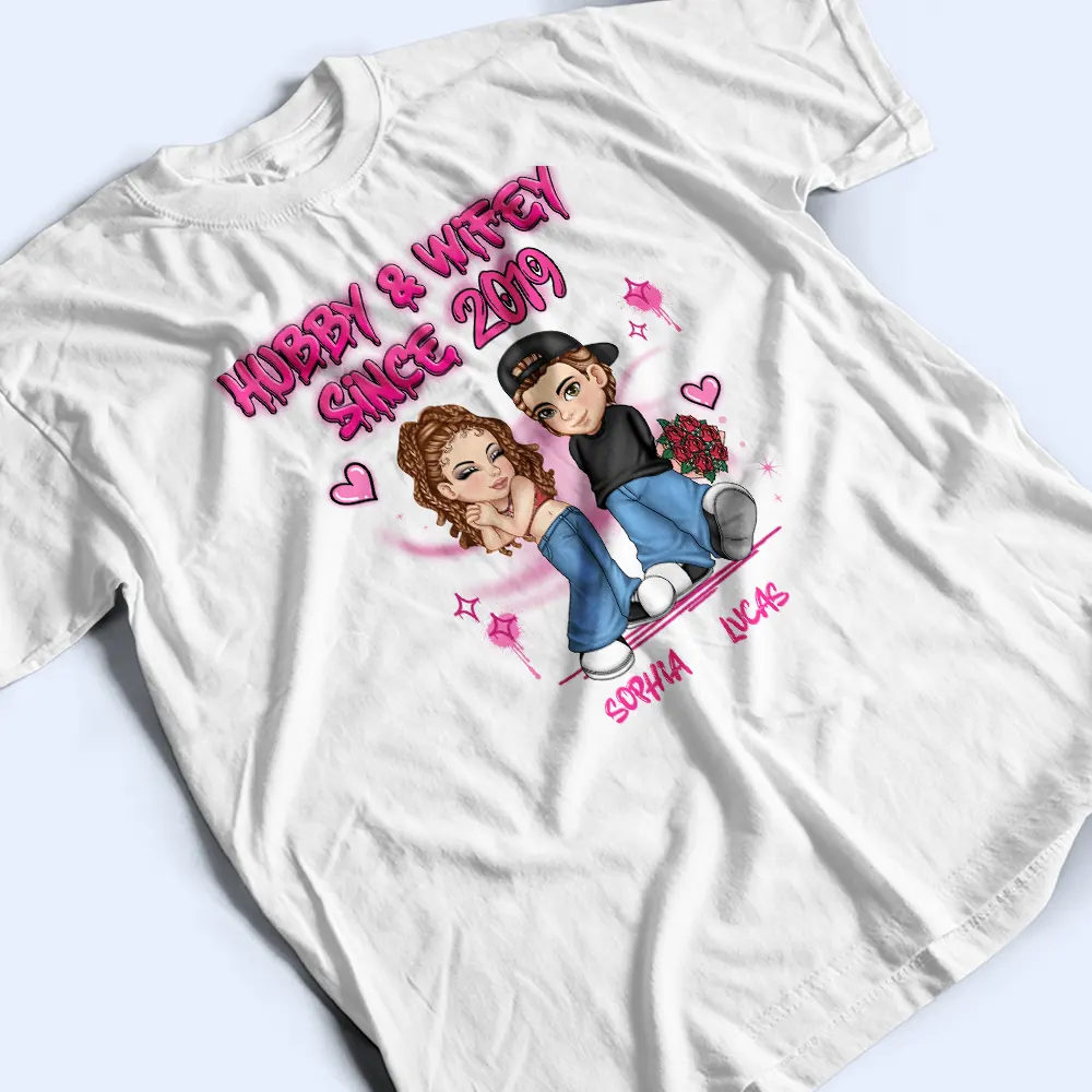 Y2K Cartoon Chibi Couple Together Annoying Each Other Since - Personalized T Shirt - Image 4