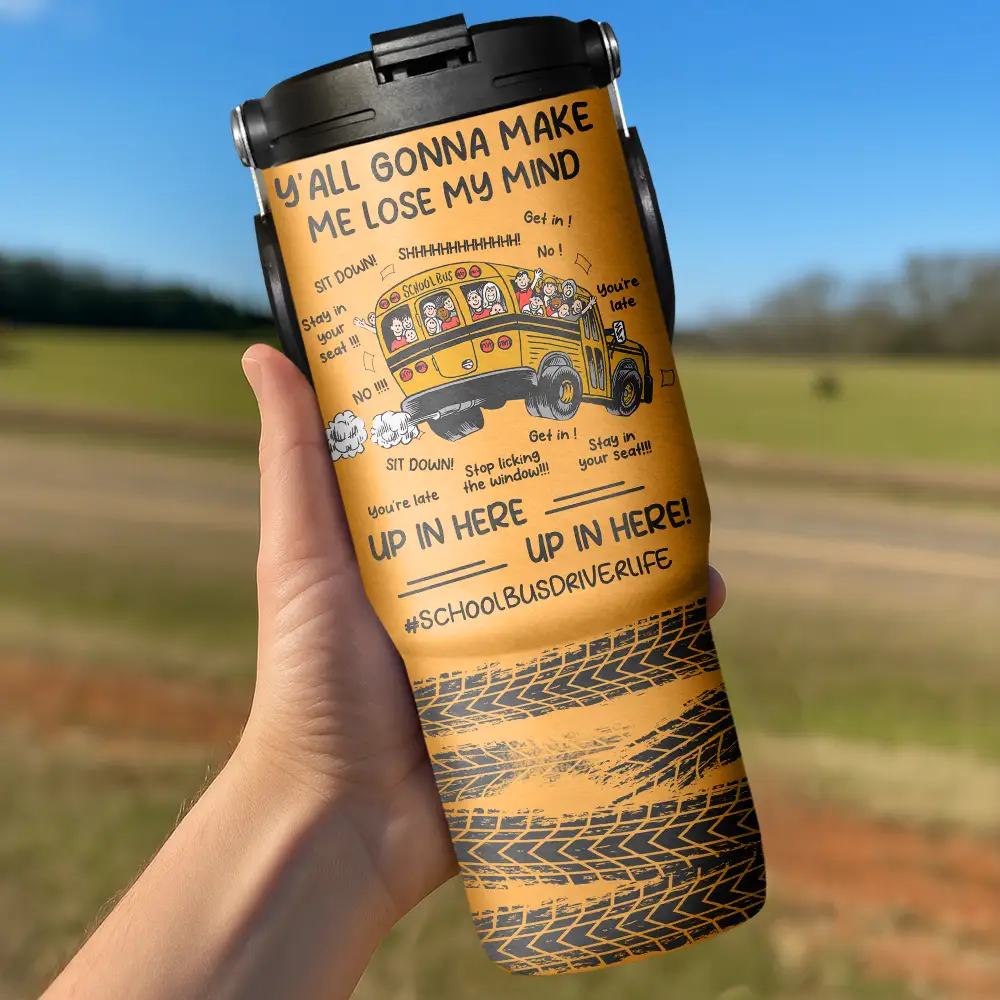 Y'all Gonna Make Me Lose My Mind - Personalized 30oz Tumbler With Handle - Image 3