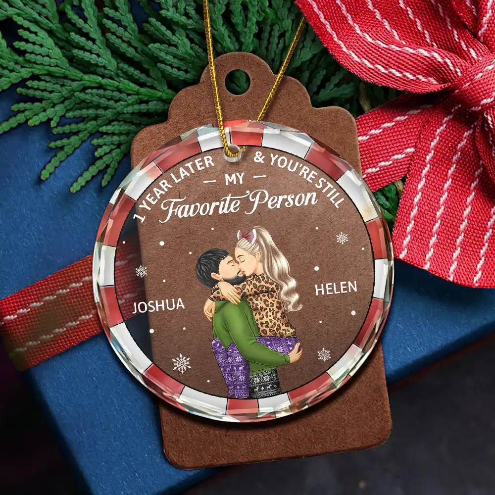 Years Later And You Still My Favorite Person - Personalized Circle Glass Ornament - Image 5