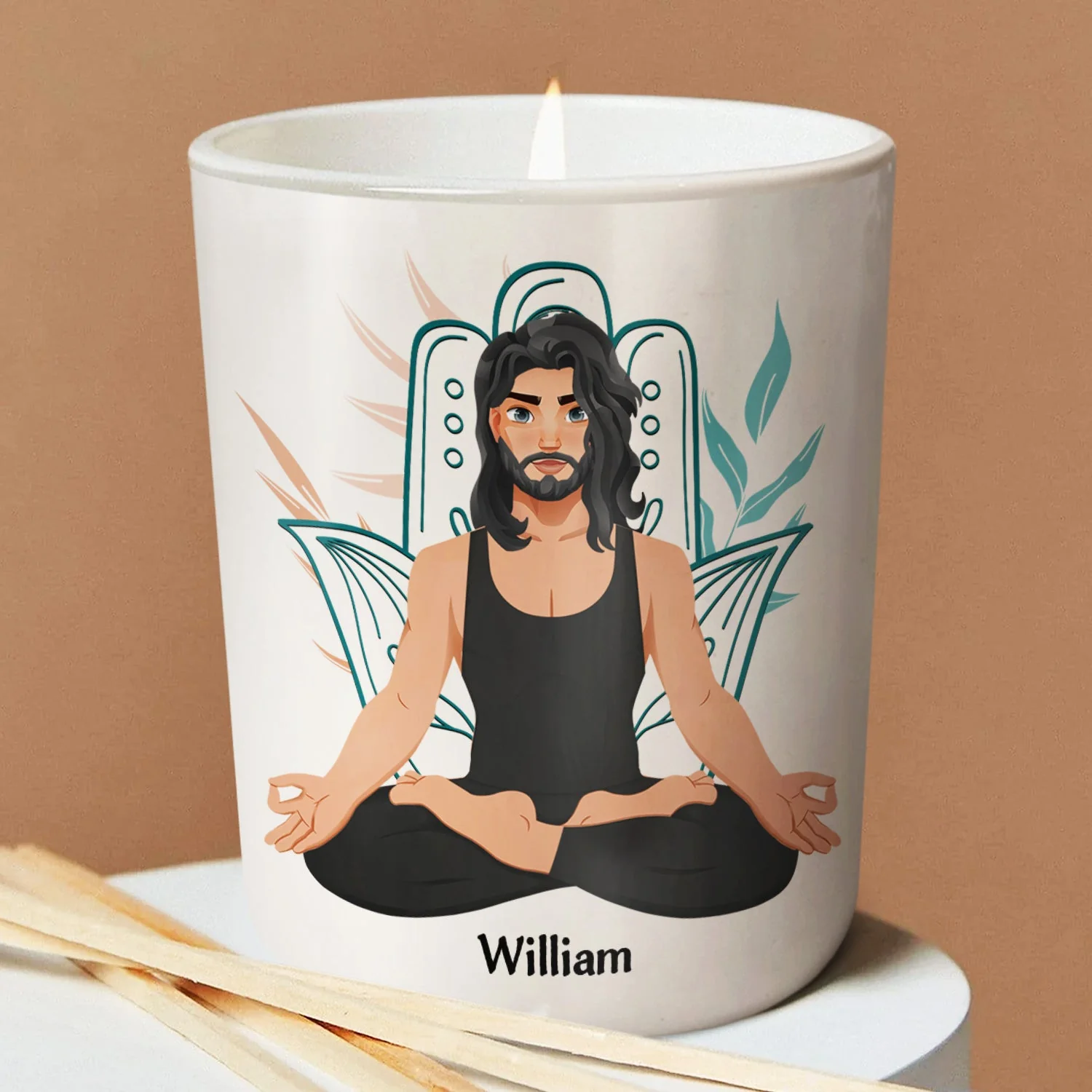 Yoga A Wise Woman Once Said - Gift For Yoga Lovers - Personalized Scented Candle With Wooden Lid - Image 3