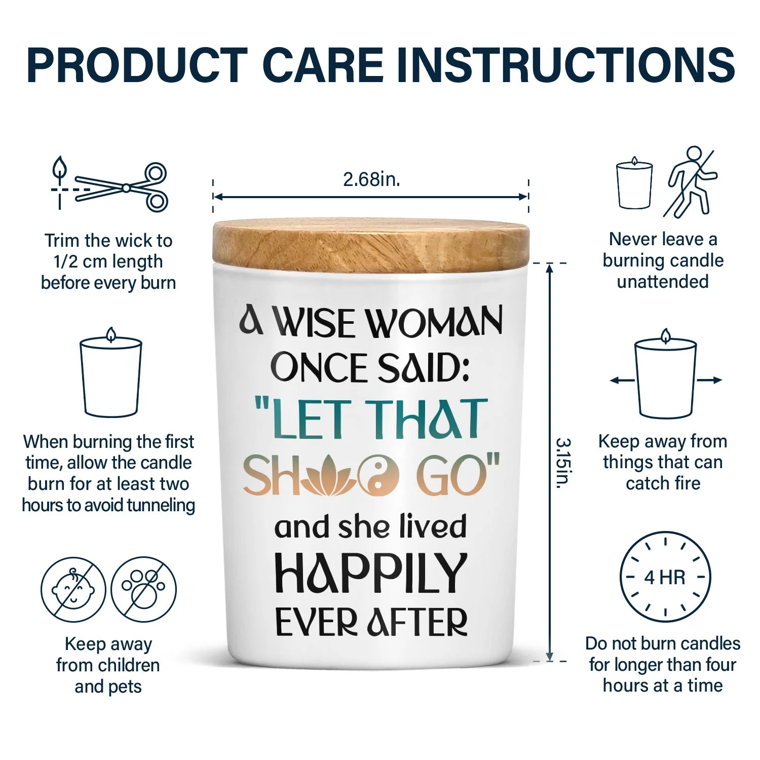 Yoga A Wise Woman Once Said - Gift For Yoga Lovers - Personalized Scented Candle With Wooden Lid - Image 4