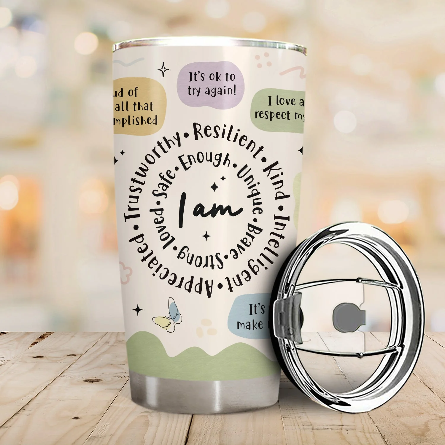 Yoga Girl Daily Affirmations - Gift For Yourself, Gift For Women - Personalized Tumbler - Image 2