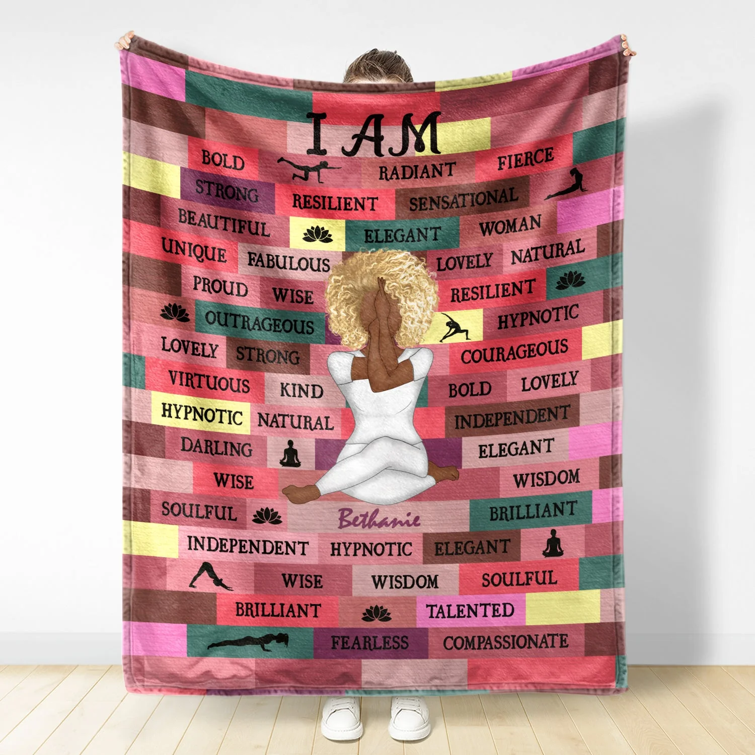 Yoga Girl I Am Bold - Gift For Yourself, Gift For Women - Personalized Fleece Blanket - Image 2