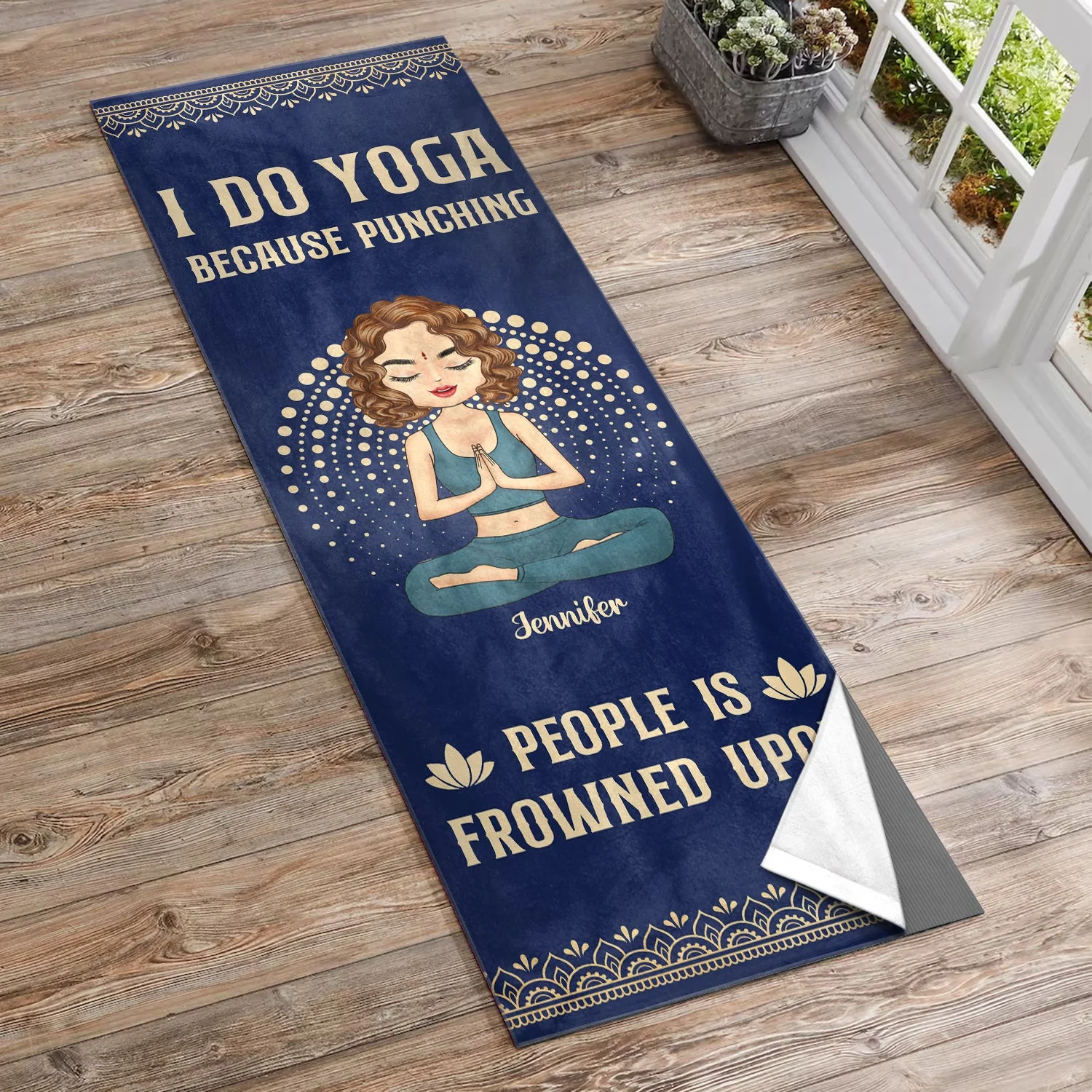 Yoga Girl I'm Mostly Peace Love And Light - Gift For Yourself, Gift For Women - Personalized Yoga Towel - Image 2