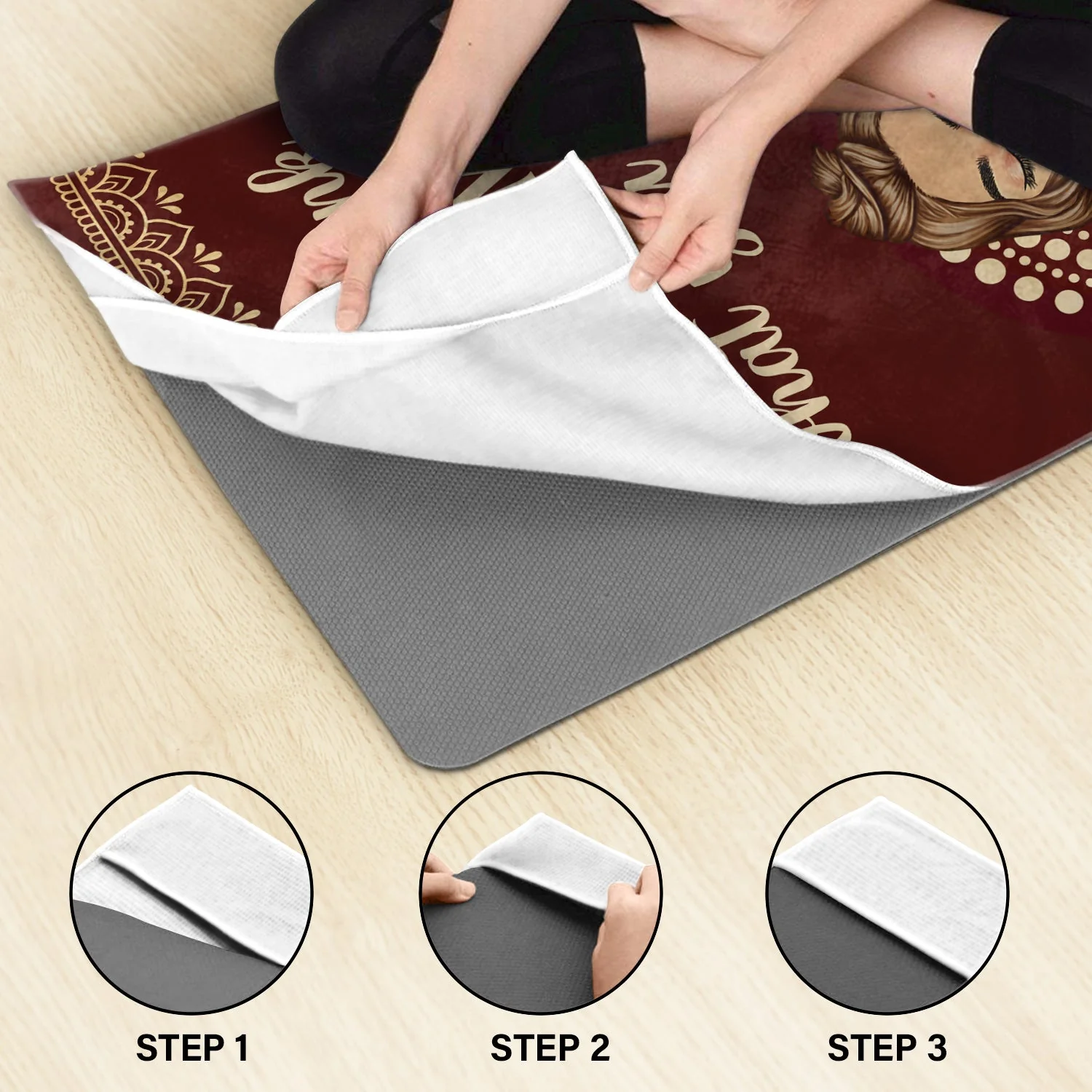 Yoga Girl I'm Mostly Peace Love And Light - Gift For Yourself, Gift For Women - Personalized Yoga Towel - Image 4