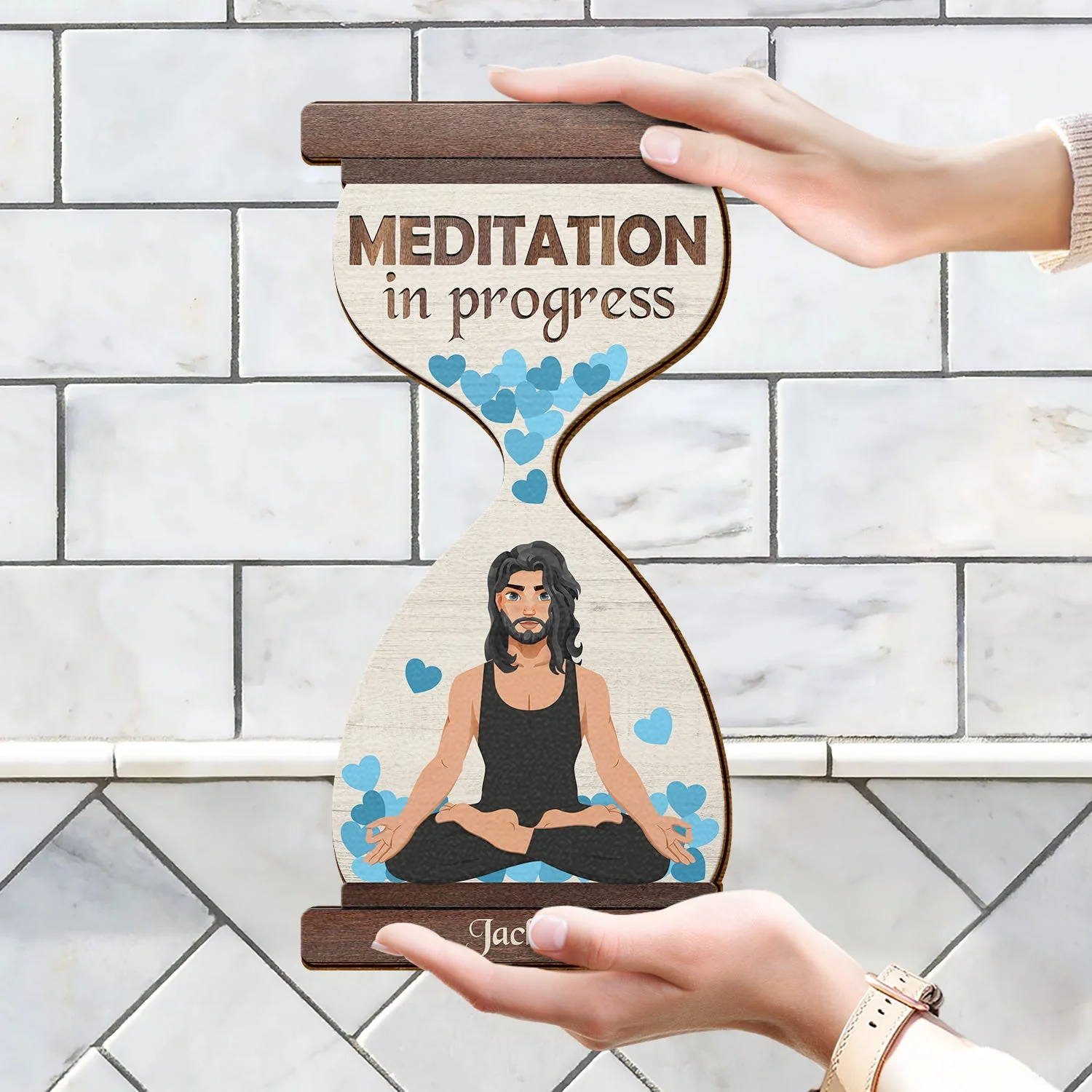 Yoga In Progress - Gift For Yoga Lovers - Personalized Custom Shaped Wood Sign - Image 4