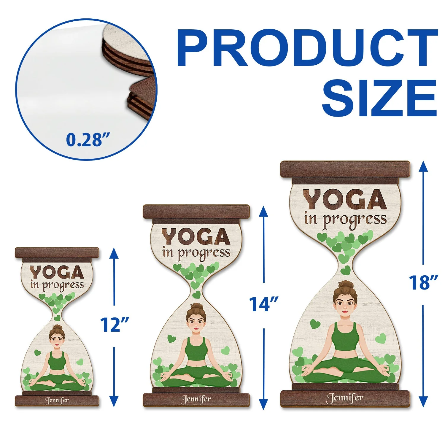 Yoga In Progress - Gift For Yoga Lovers - Personalized Custom Shaped Wood Sign - Image 5