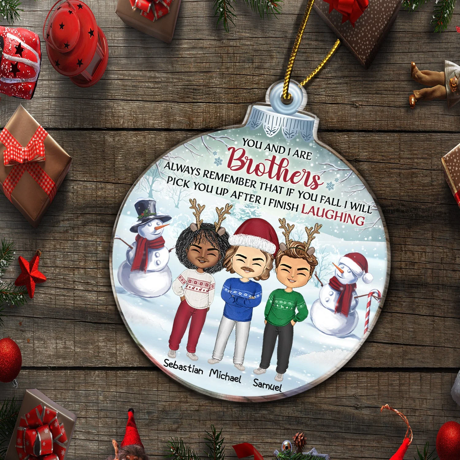 You And I Are Sisters Always Remember That If You Fall - Christmas Gift For Brothers, Siblings, Besties, Best Friends - Personalized Custom Shaped Acrylic Ornament - Image 5