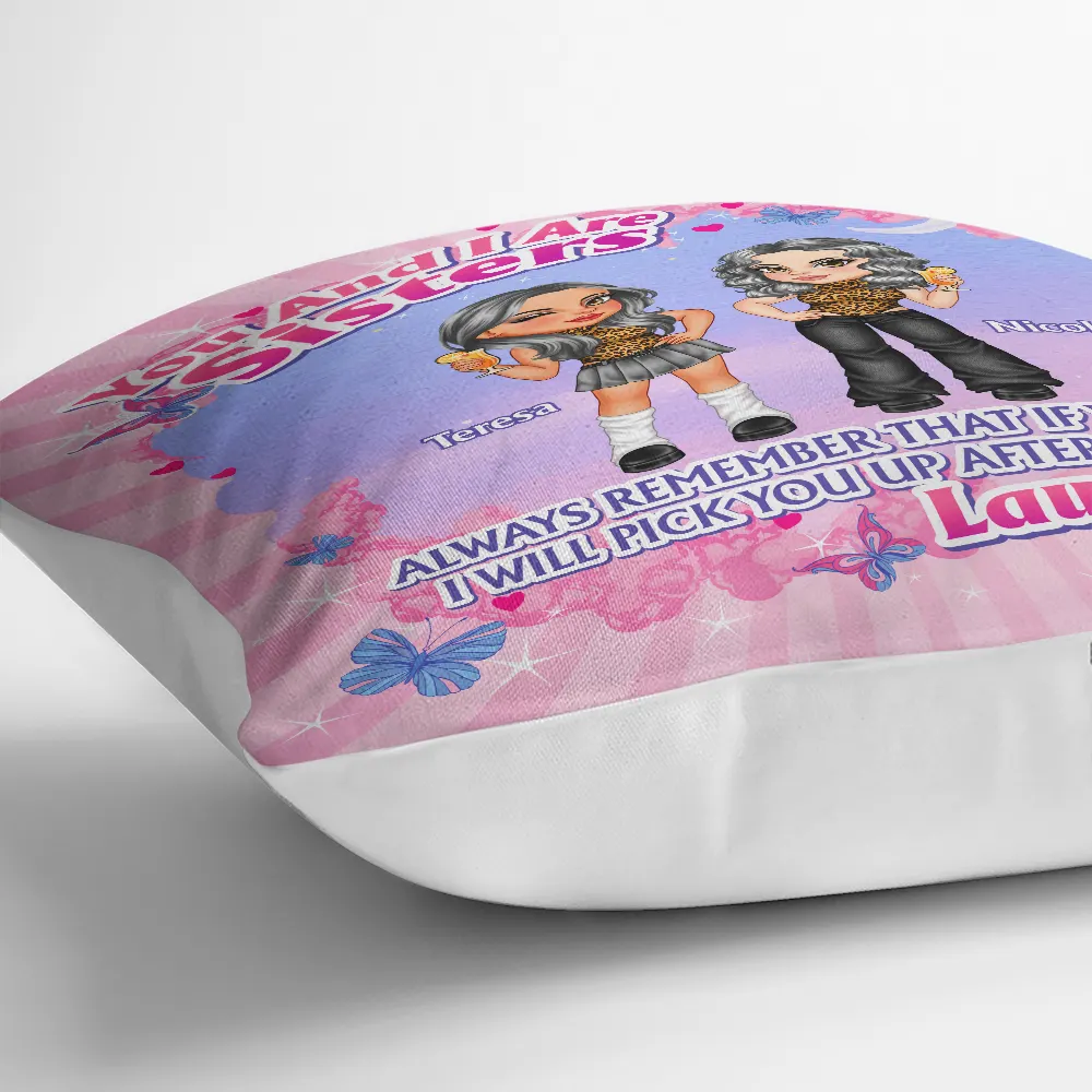You And I Are Sisters - Personalized Pillow - Image 3