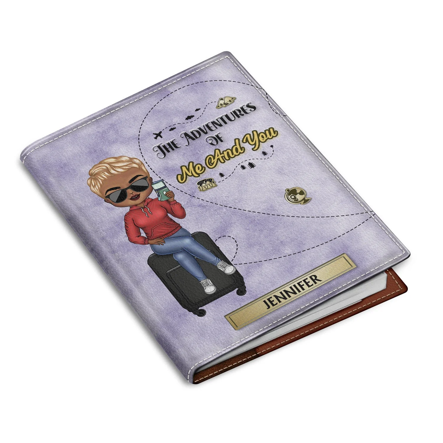 You And Me And A World To See - Gift For Couples, Travel Lovers - Personalized Custom Passport Cover, Passport Holder - Image 2