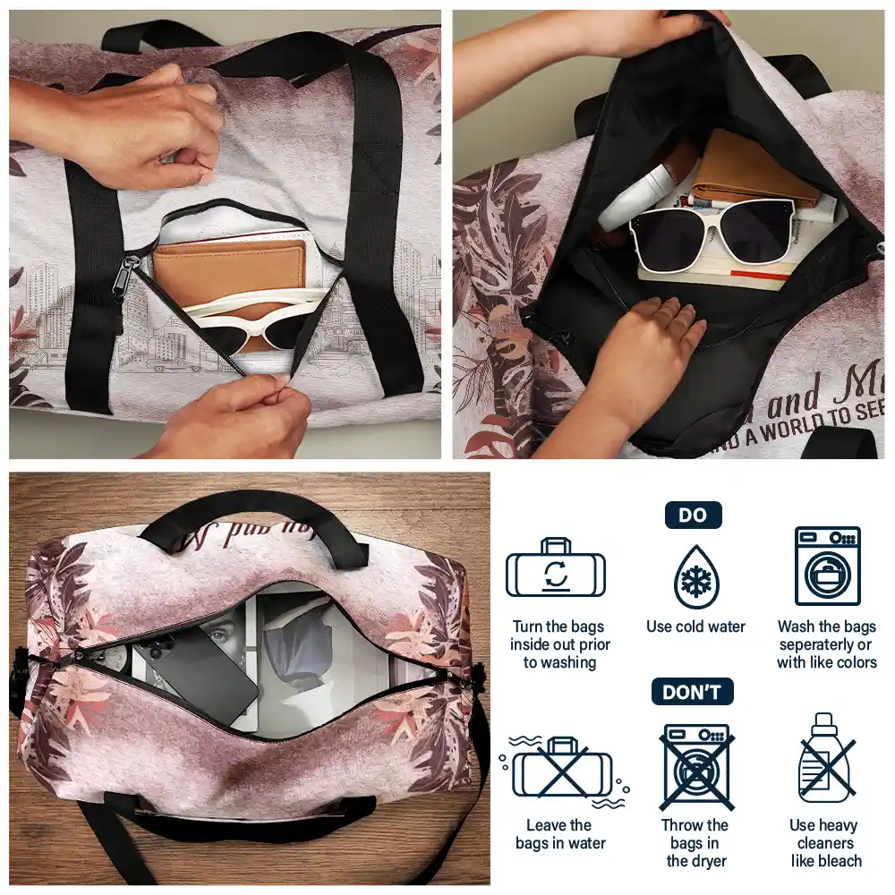 You And Me And A World To See - Personalized Duffle Bag - Image 6