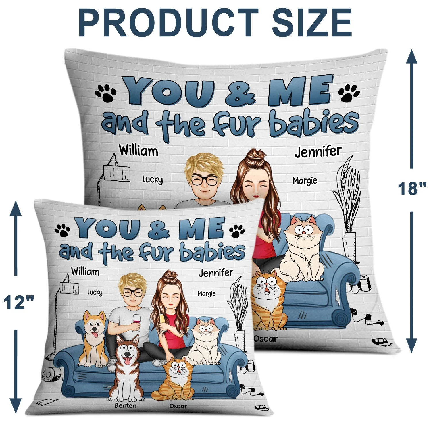 You And Me And The Dog Cat - Gift For Pet Lovers - Personalized Pillow - Image 4