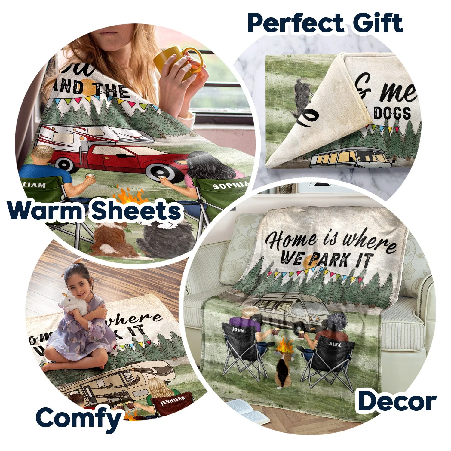 You And Me And The Dog Grass - Gift For Camping Lovers - Personalized Fleece Blanket - Image 5