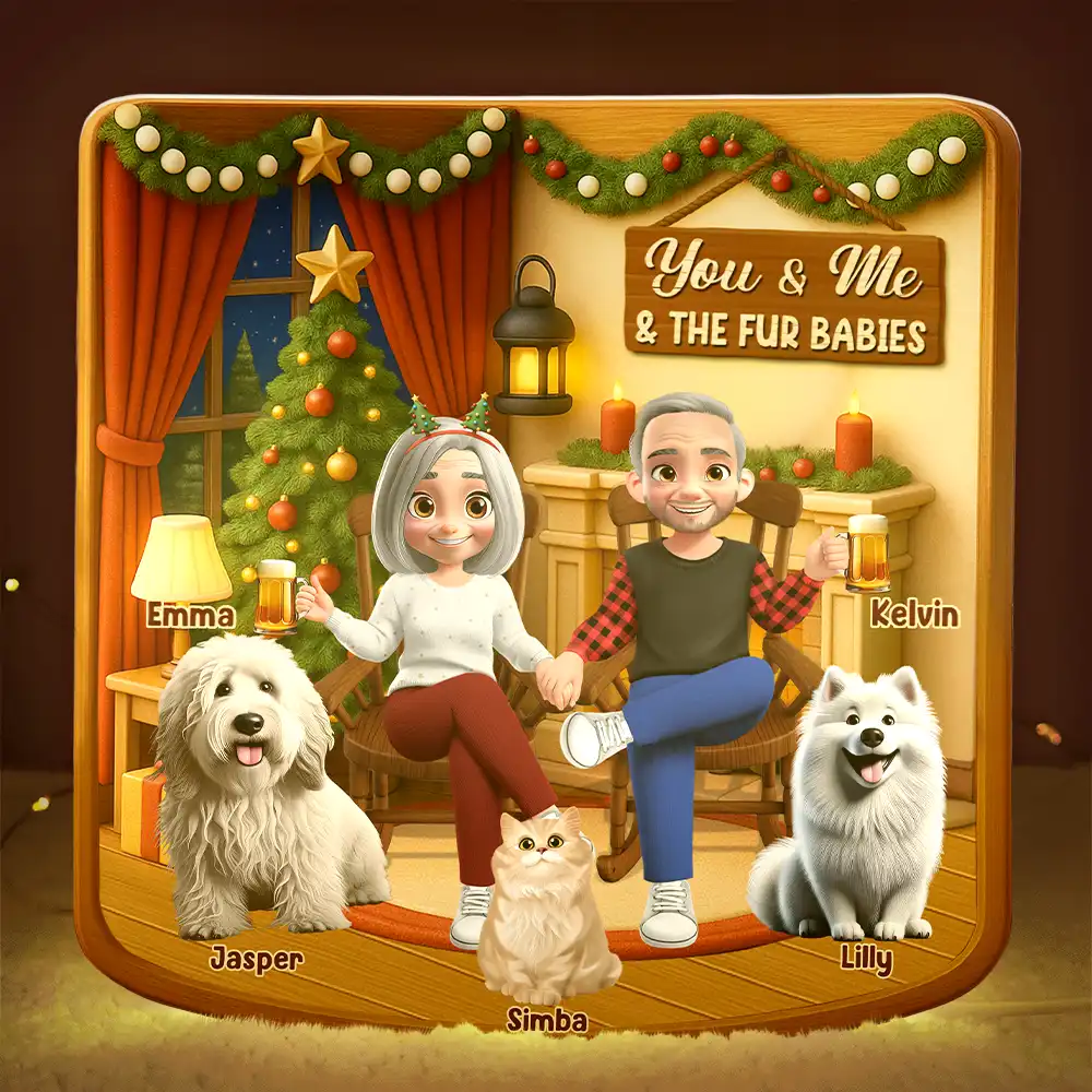 You And Me And The Dogs Cats - Personalized Custom Shaped Light Box - Image 3