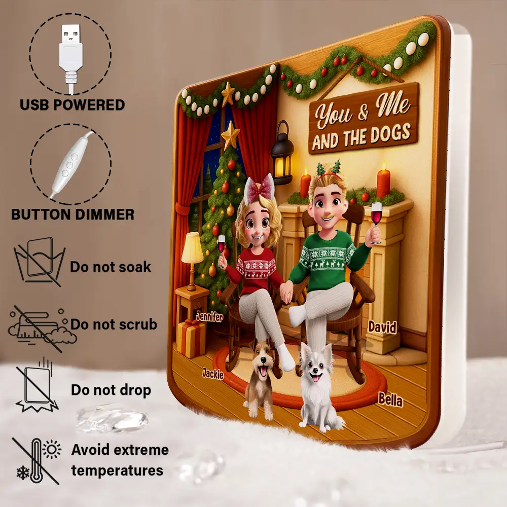 You And Me And The Dogs Cats - Personalized Custom Shaped Light Box - Image 8